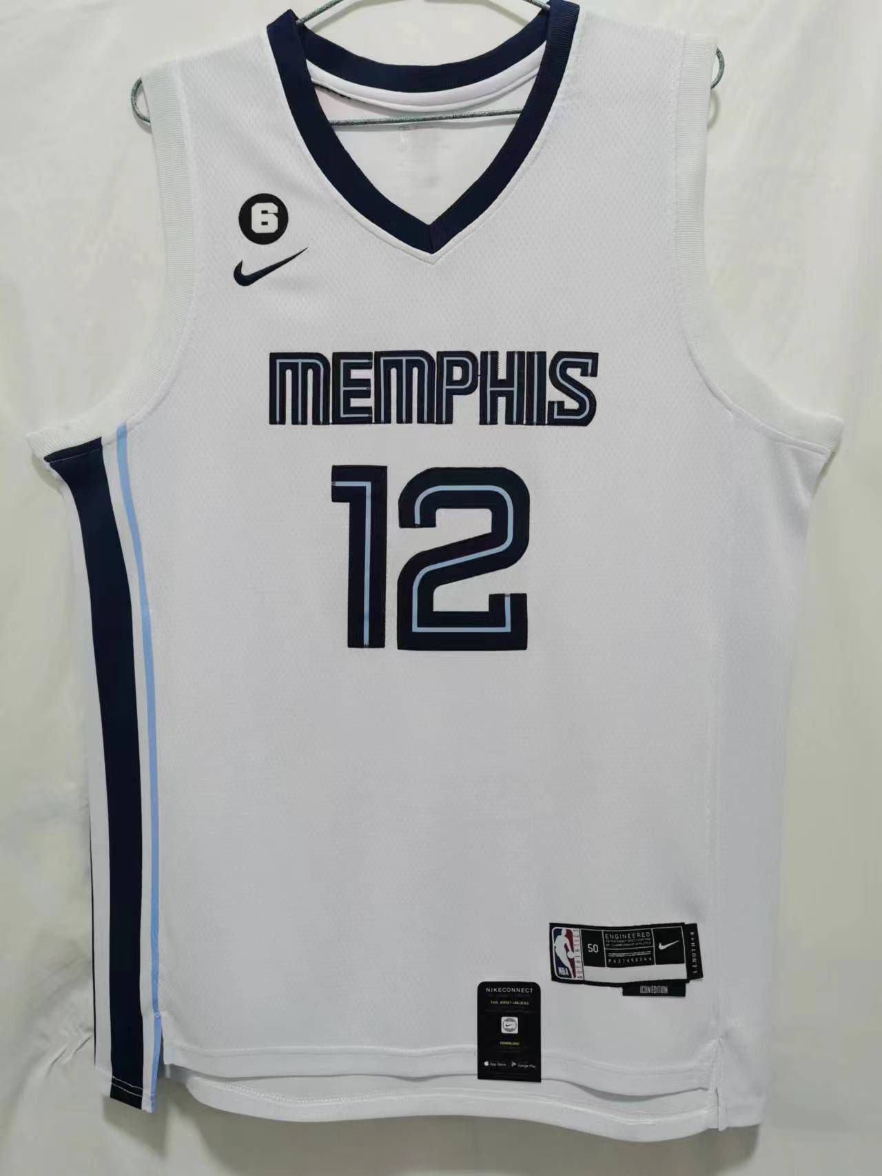 Men Memphis Grizzlies #12 Morant White Game 22-23 Nike NBA Jerseys->memphis grizzlies->NBA Jersey